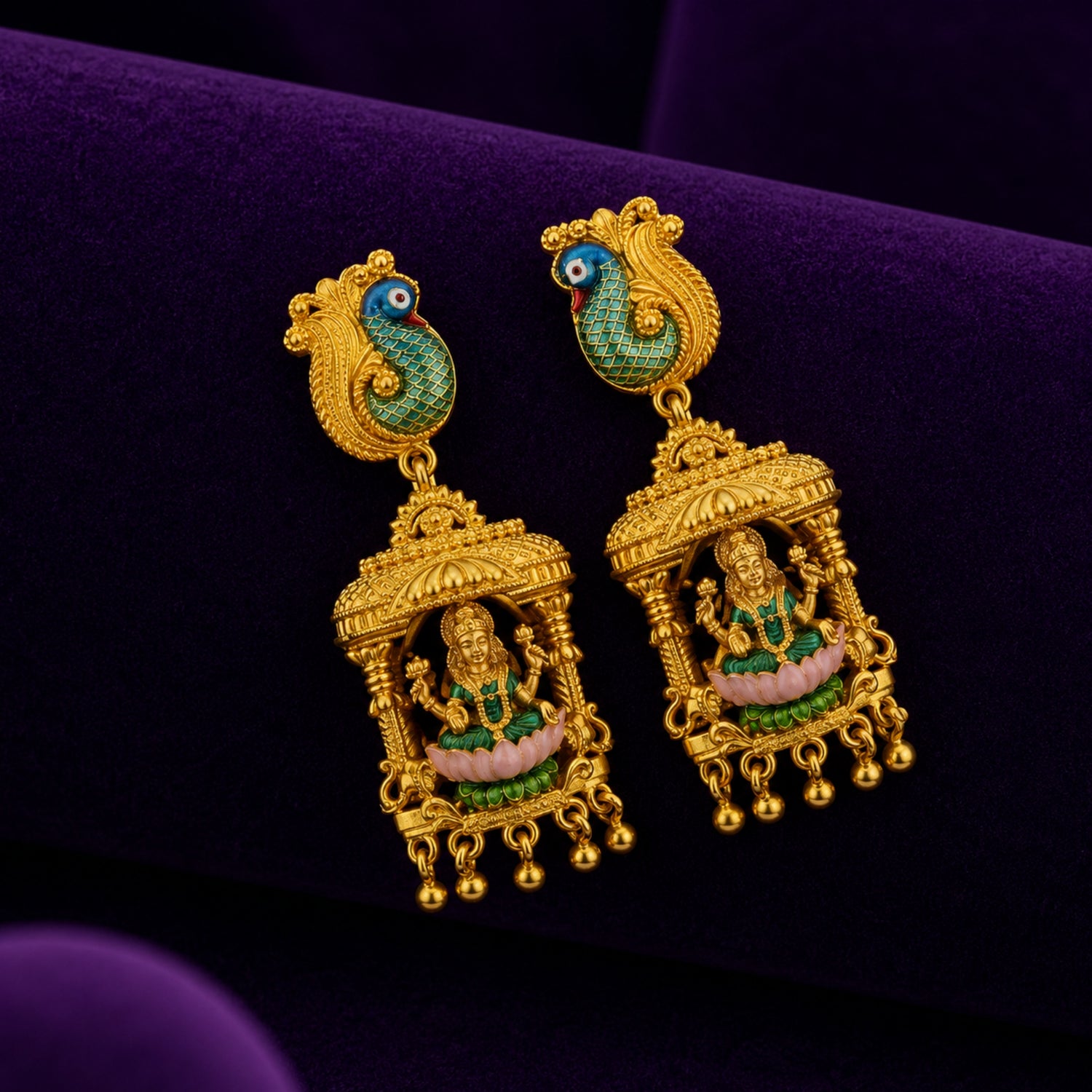 The Mayur Lakshmi Mandapam Silver Jhumka