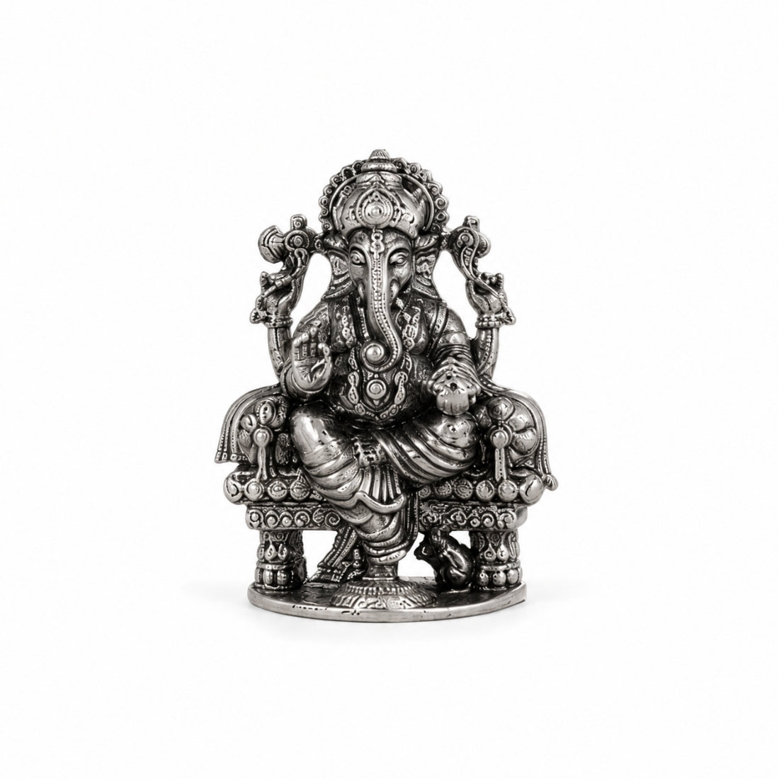 The Shrimant Gaja-Simhasana 925 Silver Ganesha Idol