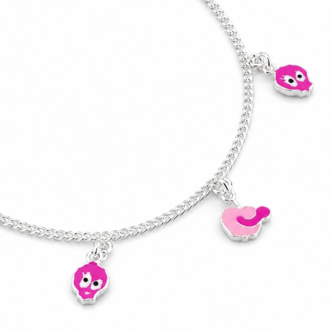 Avian Whimsy 925 Silver Kids Bird Anklet Pair