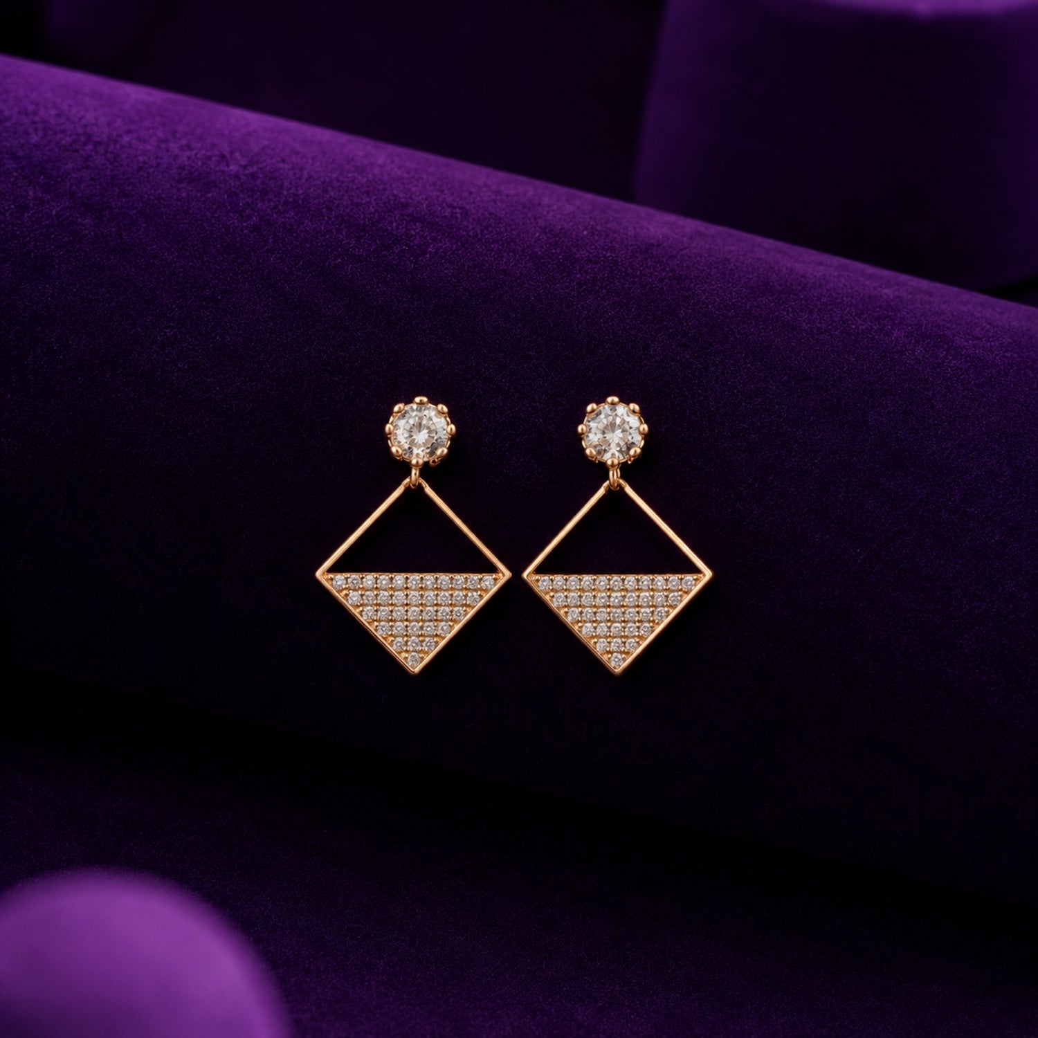 The Geometric Luminary 925 Silver Drop Studs