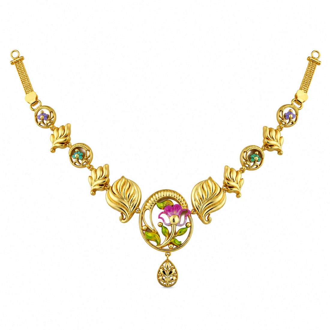 The Pankaja Meenakari 925 Silver Hasli Choker