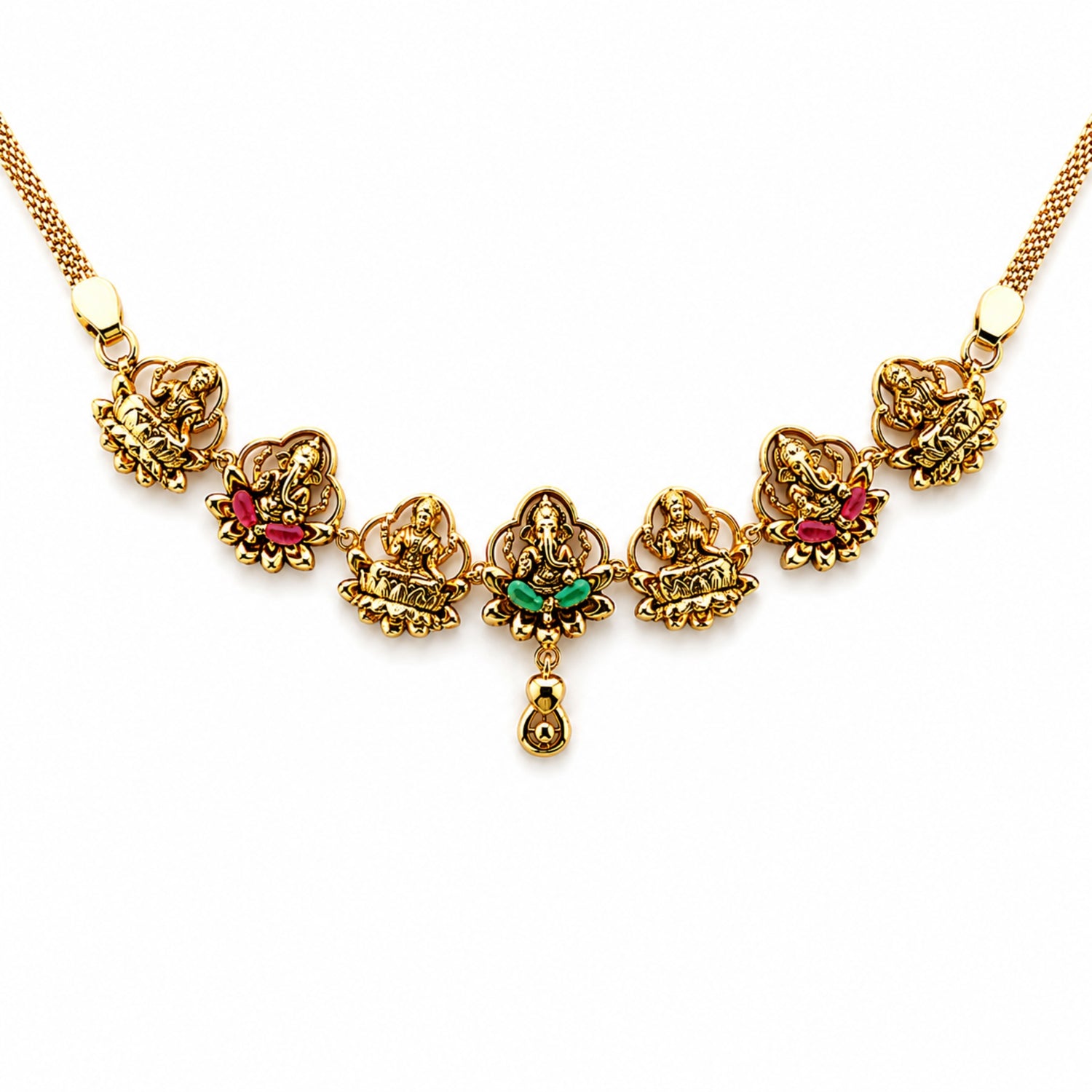 The Ashta Lakshmi Enamel Silver Choker