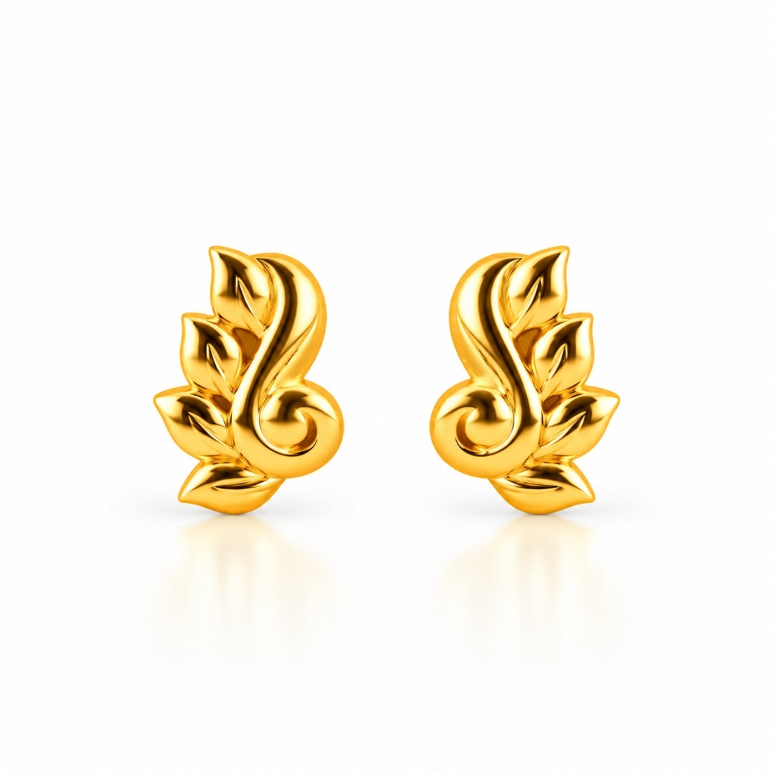 Vasantika Vine 925 Sterling Silver Gold-Plated Leaf Cluster Stud Earrings