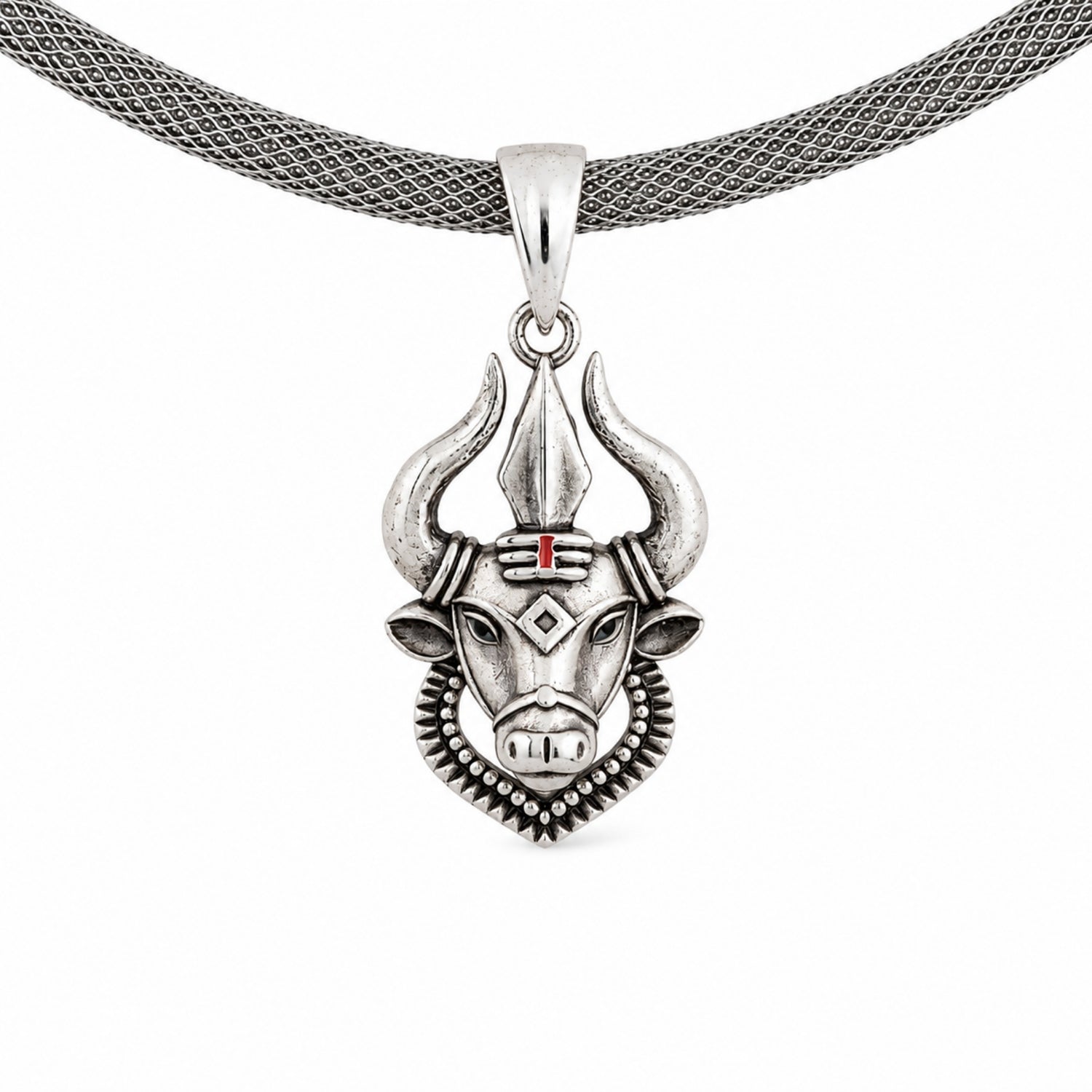 The Sacred Nandi Trishul 925 Sterling Silver Pendant