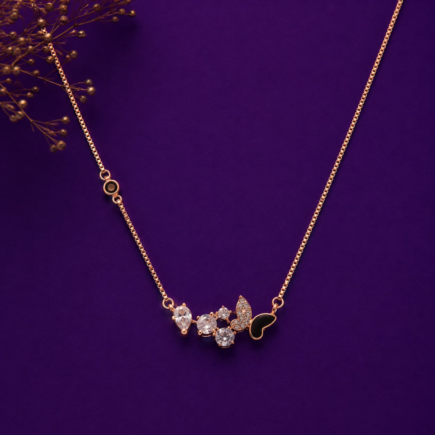Midnight Butterfly 925 Silver Choker