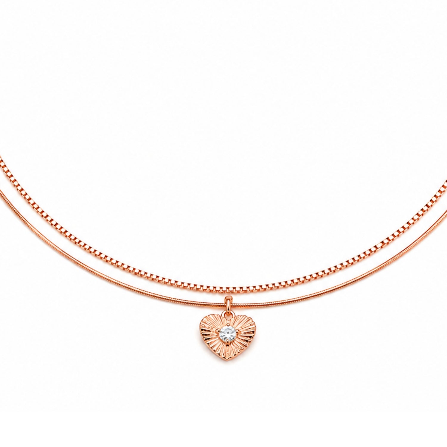Sweetheart Radiance Double-Strand 925 Silver Anklet