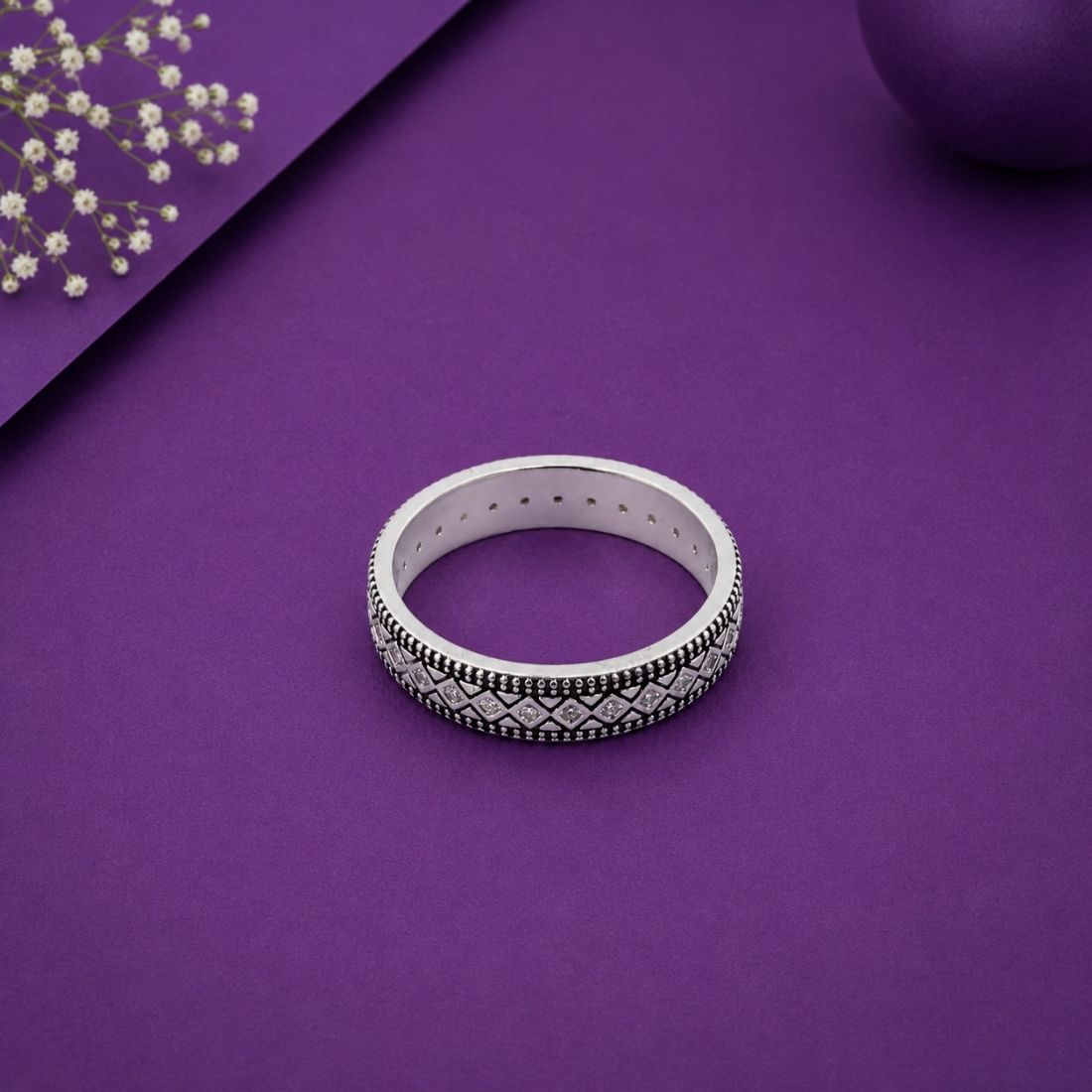 Silver Royal Filigree Trellis 925 Sterling Silver Band