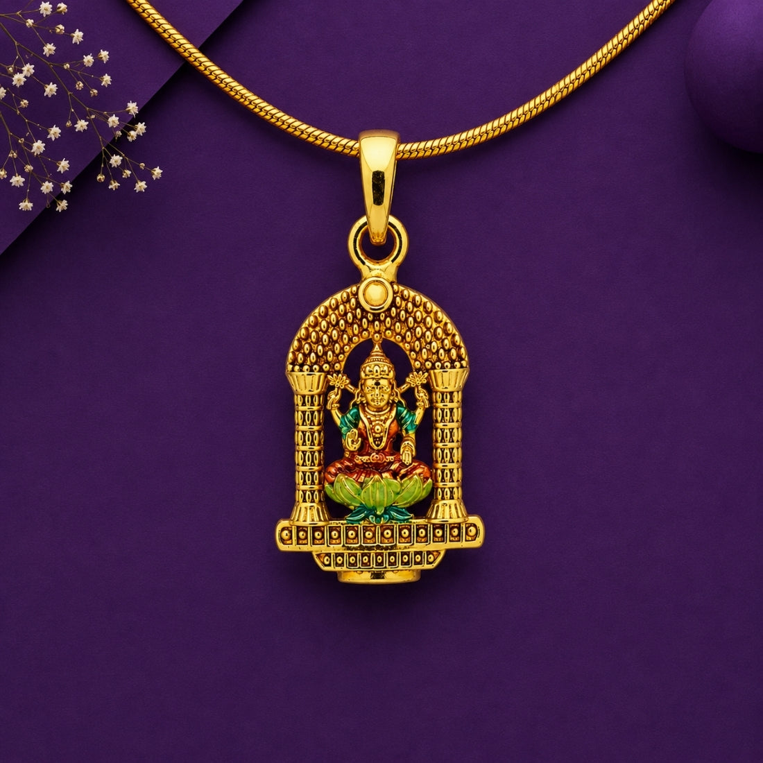The Divine Lakshmi Archway Lotus Charm (925 Silver)