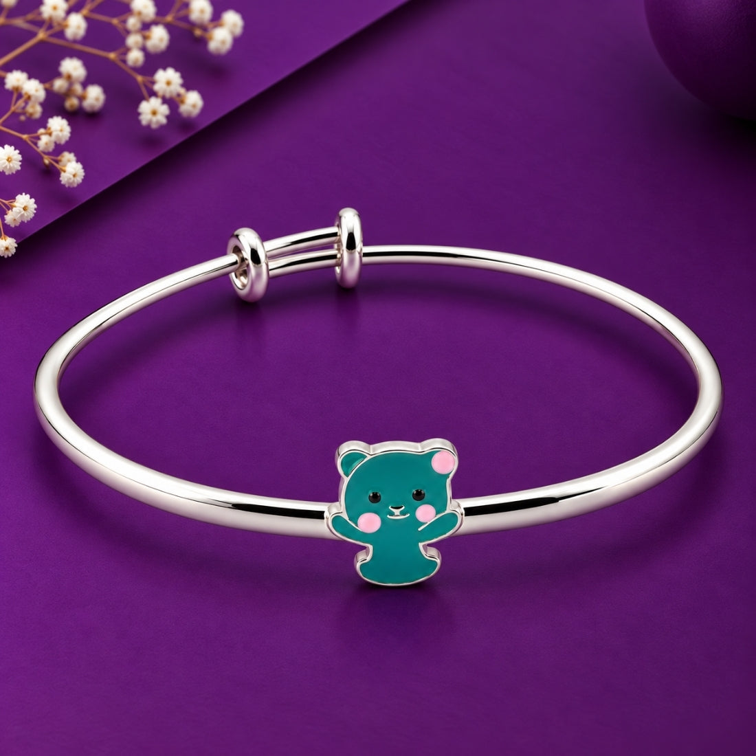 The Little Bear Enamel 925 Silver Kada set