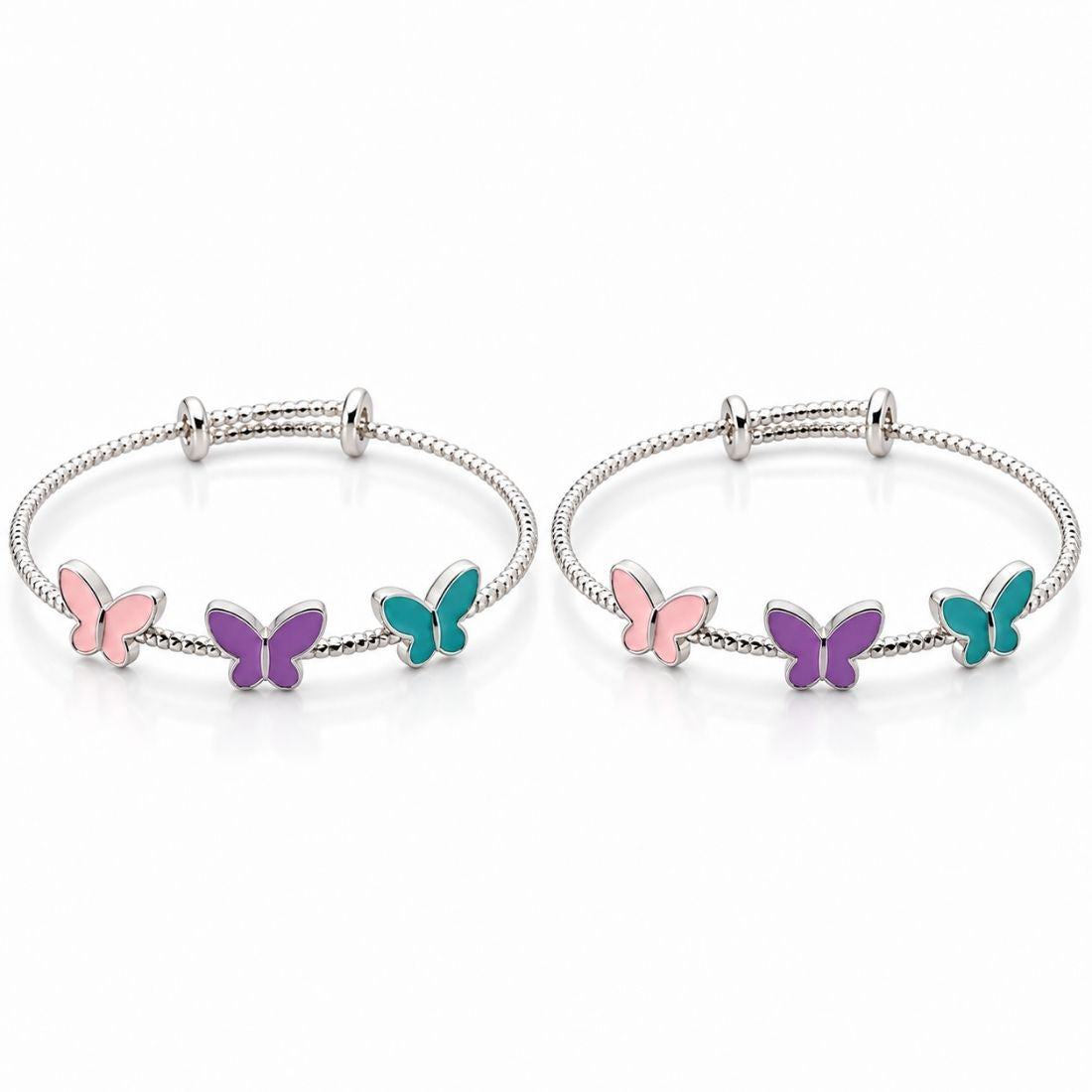 The Fluttering Butterflies Enamel 925 Silver Kada set
