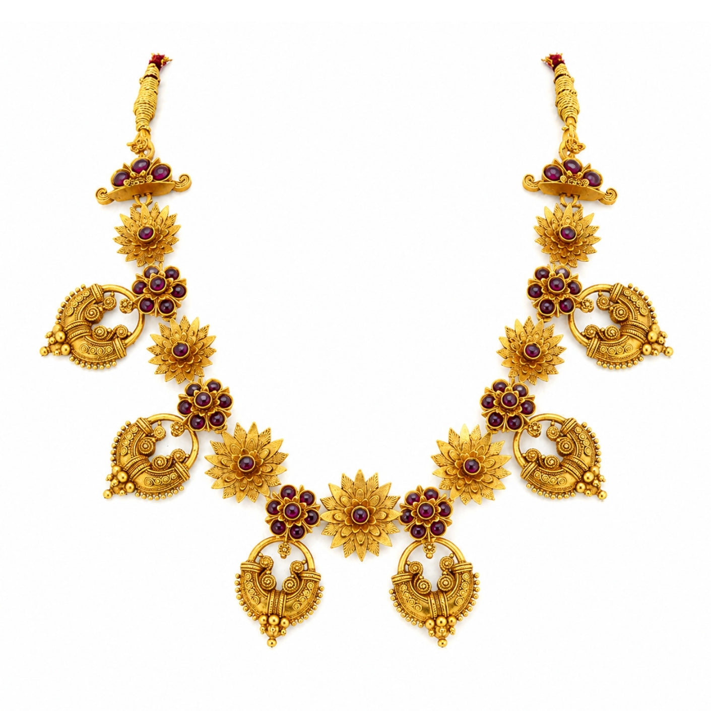 The Suryamukhi Chandrika 925 Silver Kemp Necklace