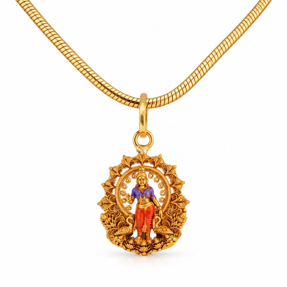 The Andal Hamsa 925 Silver Gold Plated Medallion Pendant