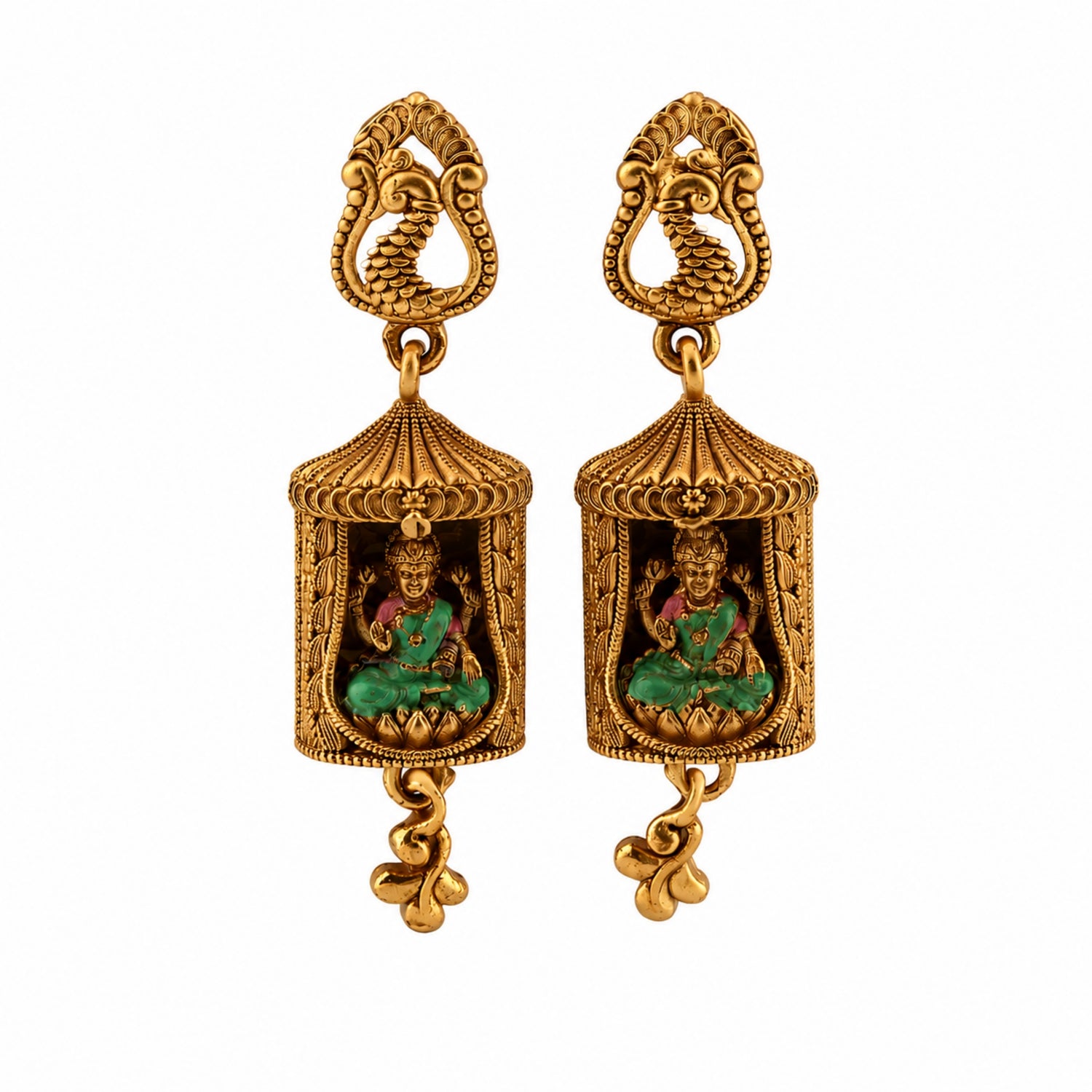 The Shrinika Lotus Shrine Jhumkas (Gold-Plated 925 Sterling Silver)