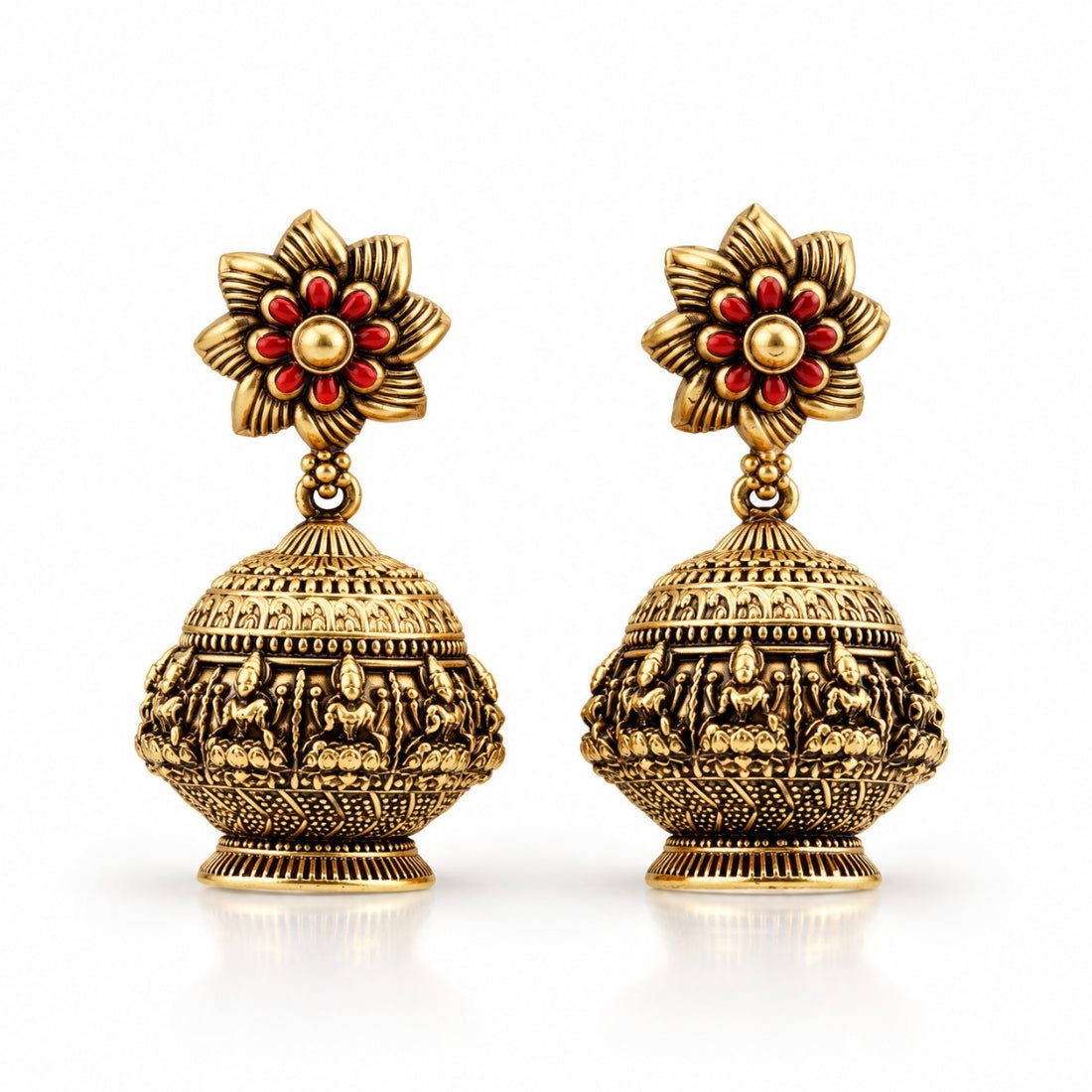 Vedic Nirvana Blossom Antique Jhumkas