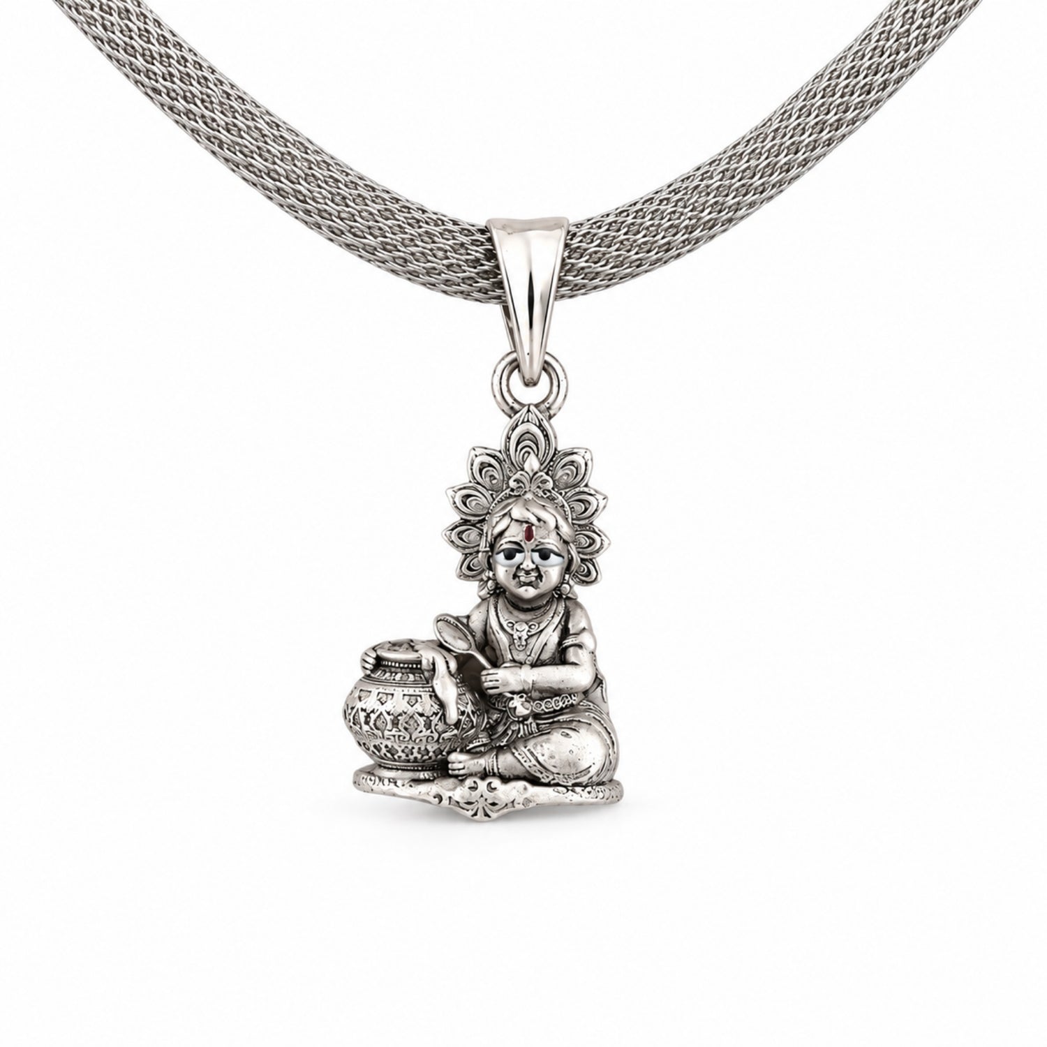 The Bala Krishna Makhan Chor 925 sterling silver pendant