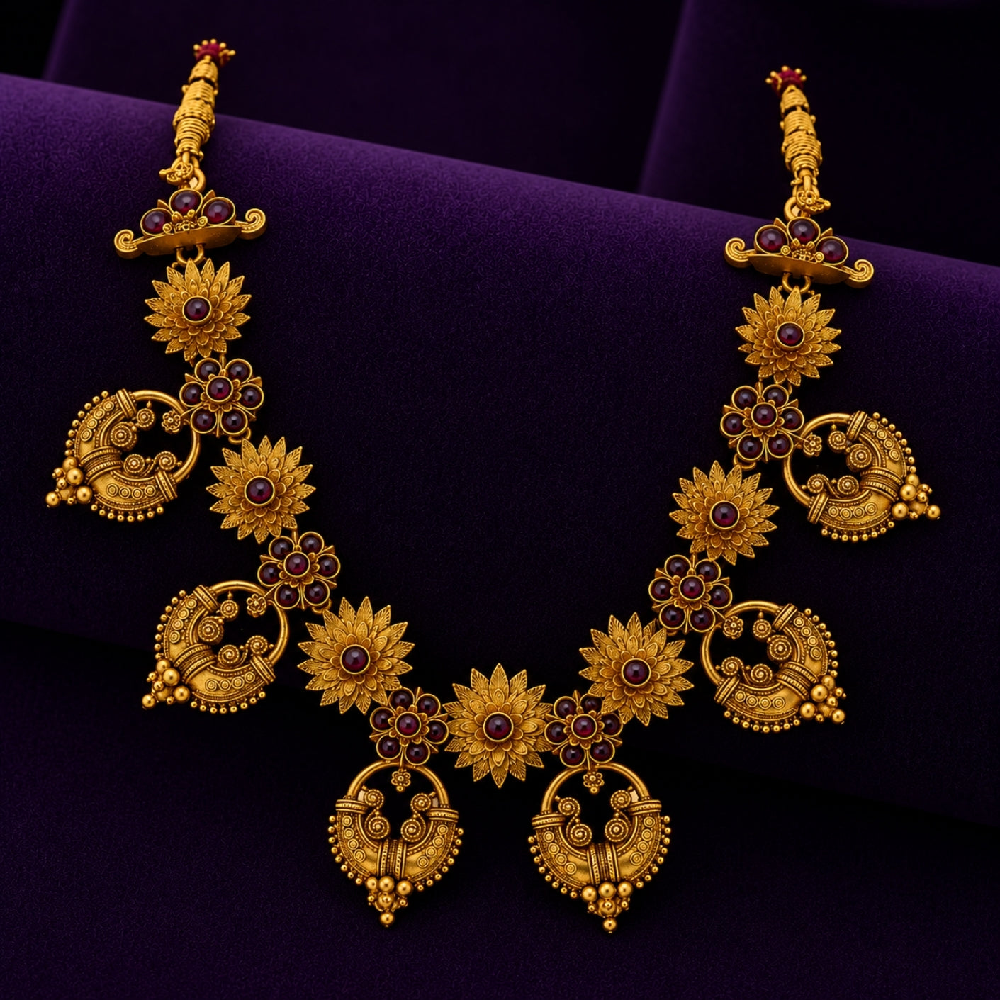 The Suryamukhi Chandrika 925 Silver Kemp Necklace