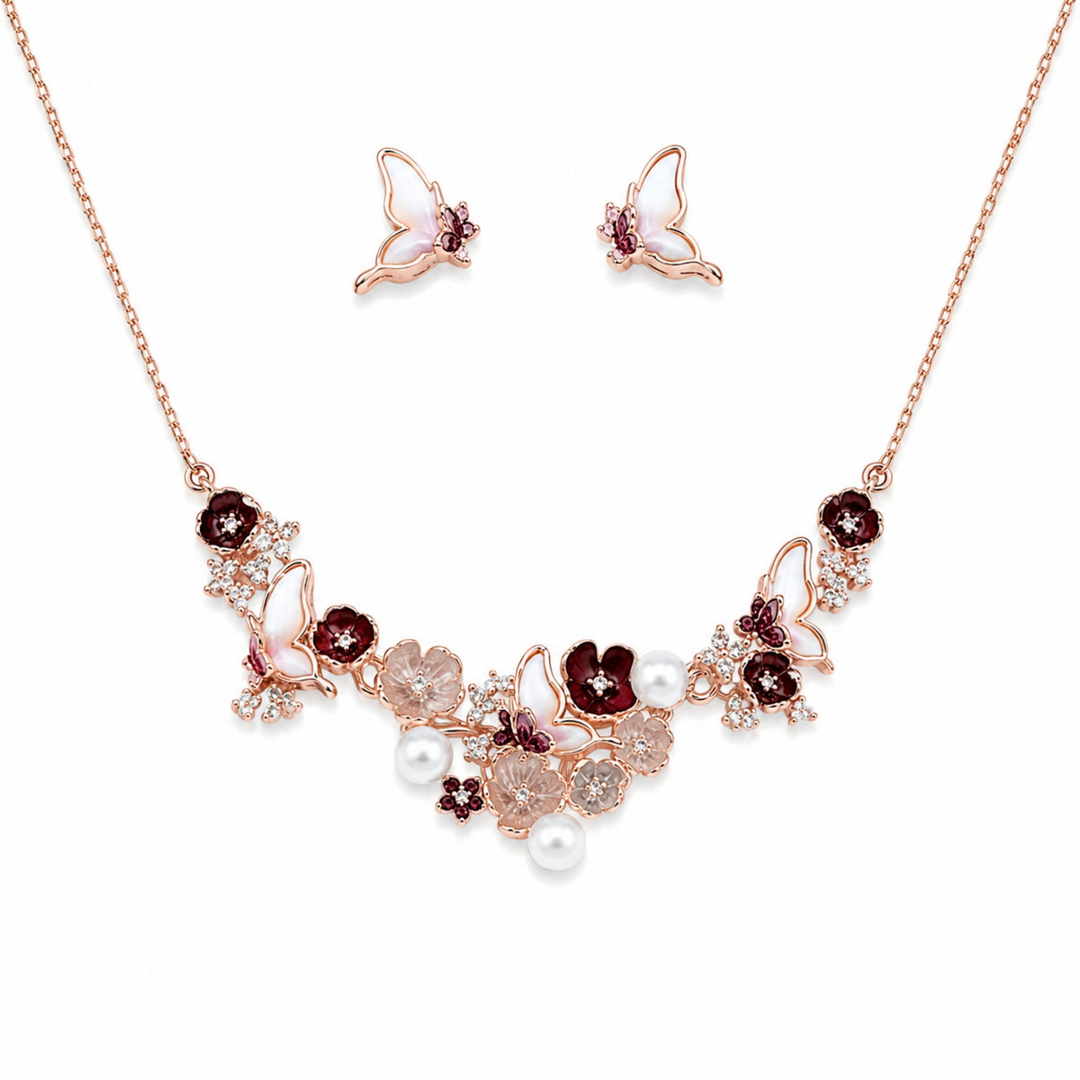The Enchanted Secret Garden Butterfly Necklace Set