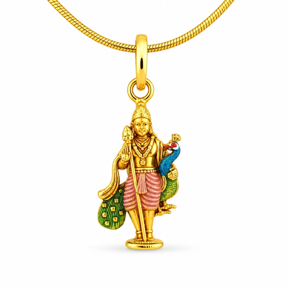 The Standing Murugan Peacock Companion Pendant