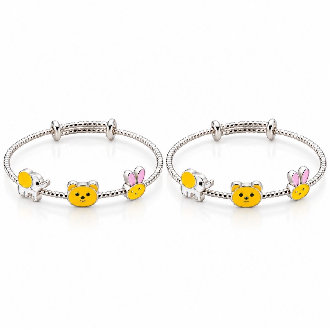 The Sunny Animal Friends Enamel 925 Silver Kada set