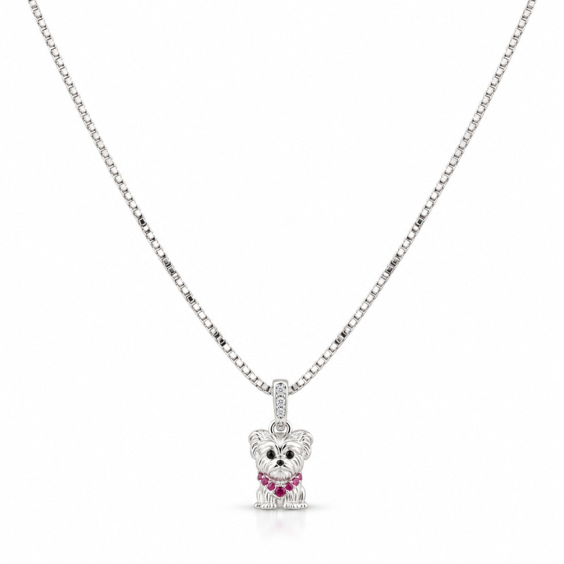 Dainty Diamond-Cut Puppy 925 Silver Chain