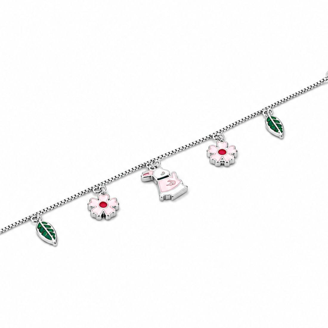 Blossom Bunny Charm 925 Silver Bracelet