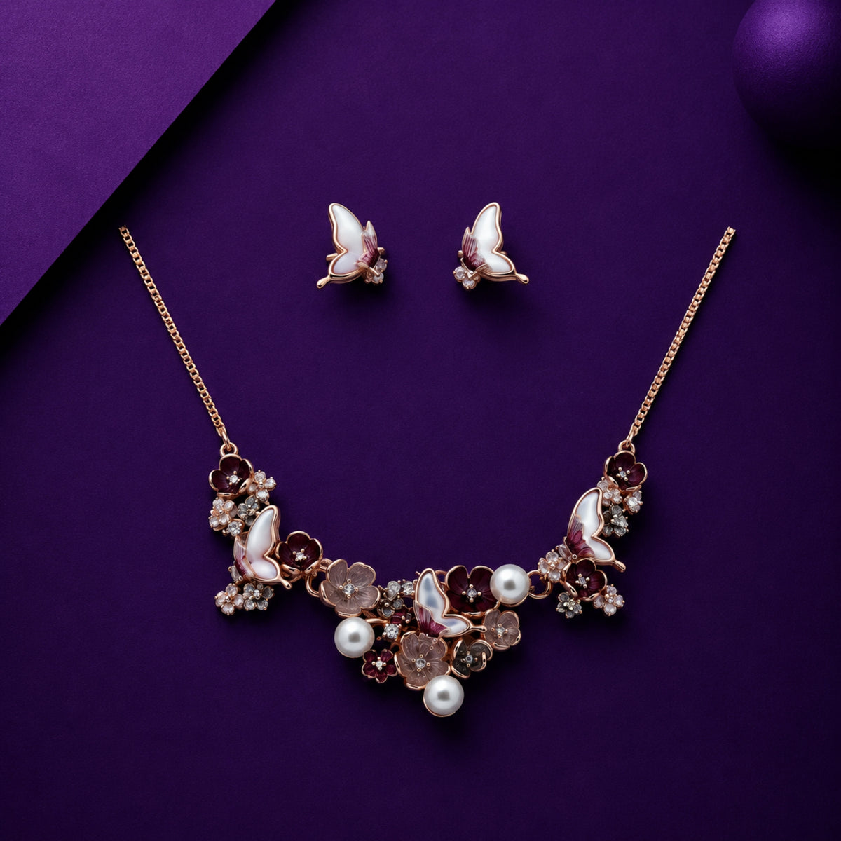The Enchanted Secret Garden Butterfly Necklace Set