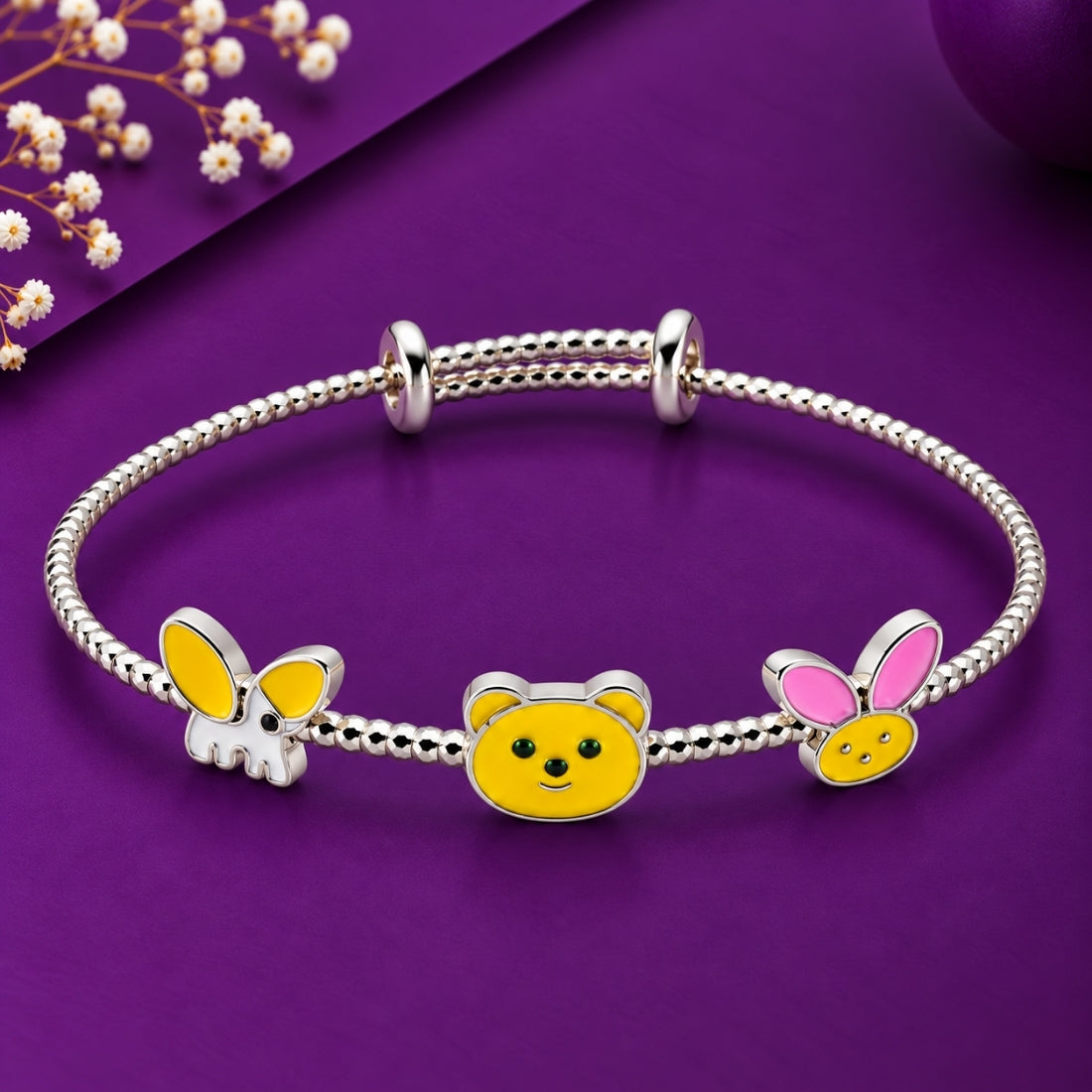 The Sunny Animal Friends Enamel 925 Silver Kada set