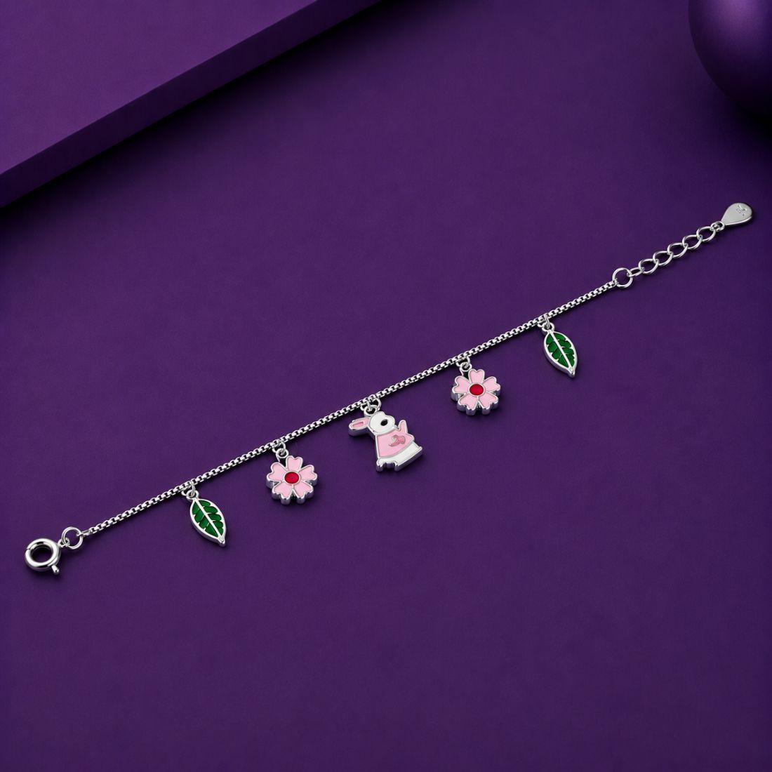 Blossom Bunny Charm 925 Silver Bracelet