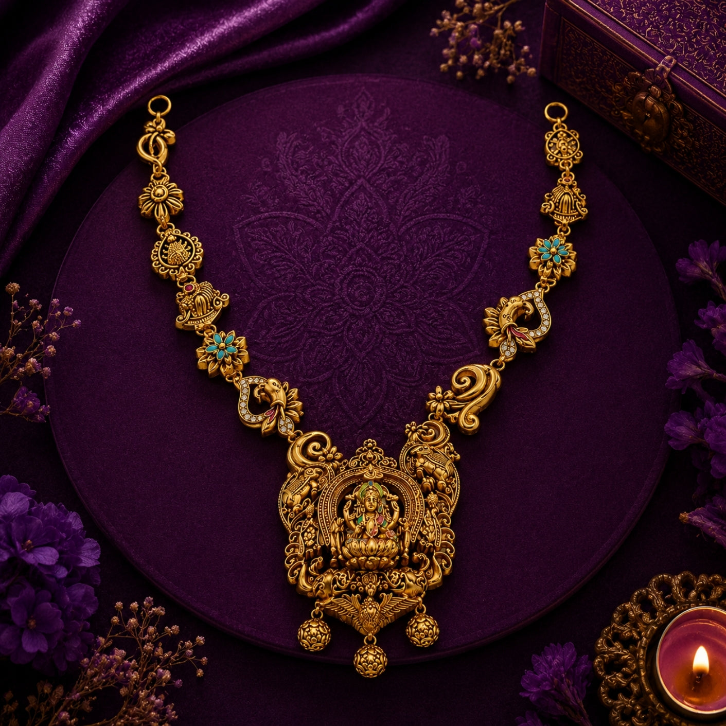 The Divine Aishwarya 925 Silver Nakshi Haram