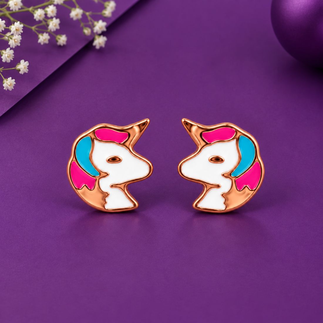 The Enamelled Unicorn Magic 925 Silver Stud Earrings