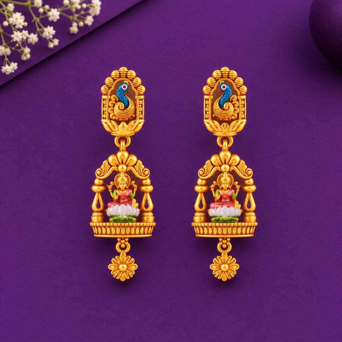 The Mayura Lakshmi Vaibhav 925 Silver Gold Plated Drops