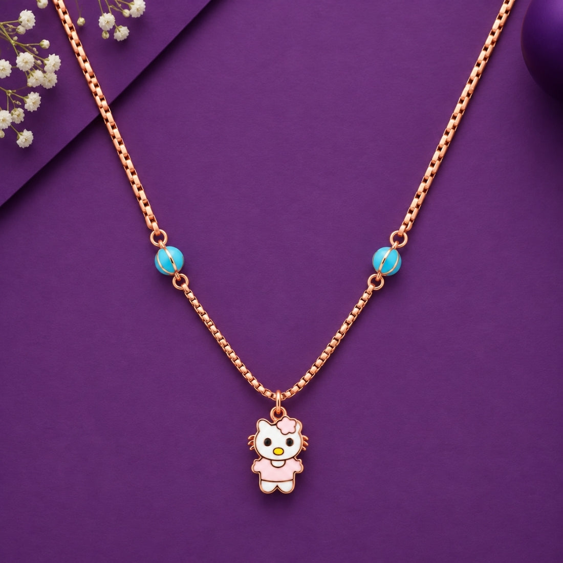 The Hello Kitty Candy 925 Silver Rose Gold Chain