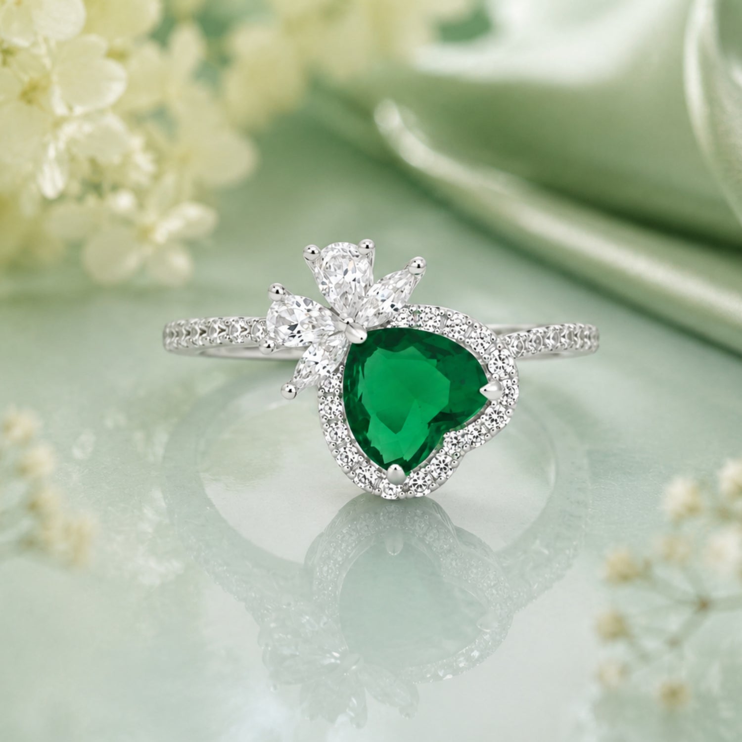 Emerald Enchantment Crown Ring