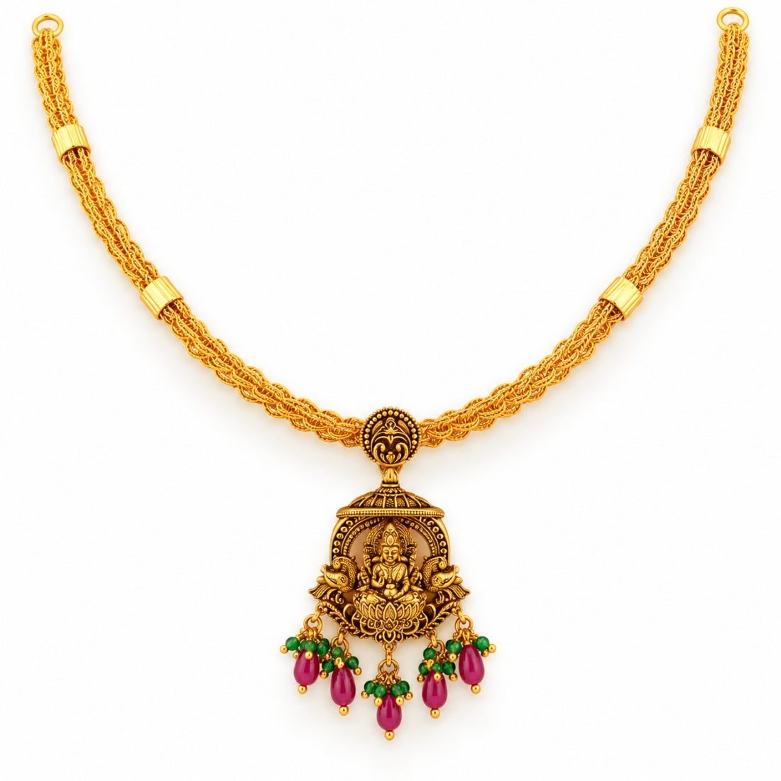 The Royal Lakshmi Mandapam Beaded Temple Necklace
