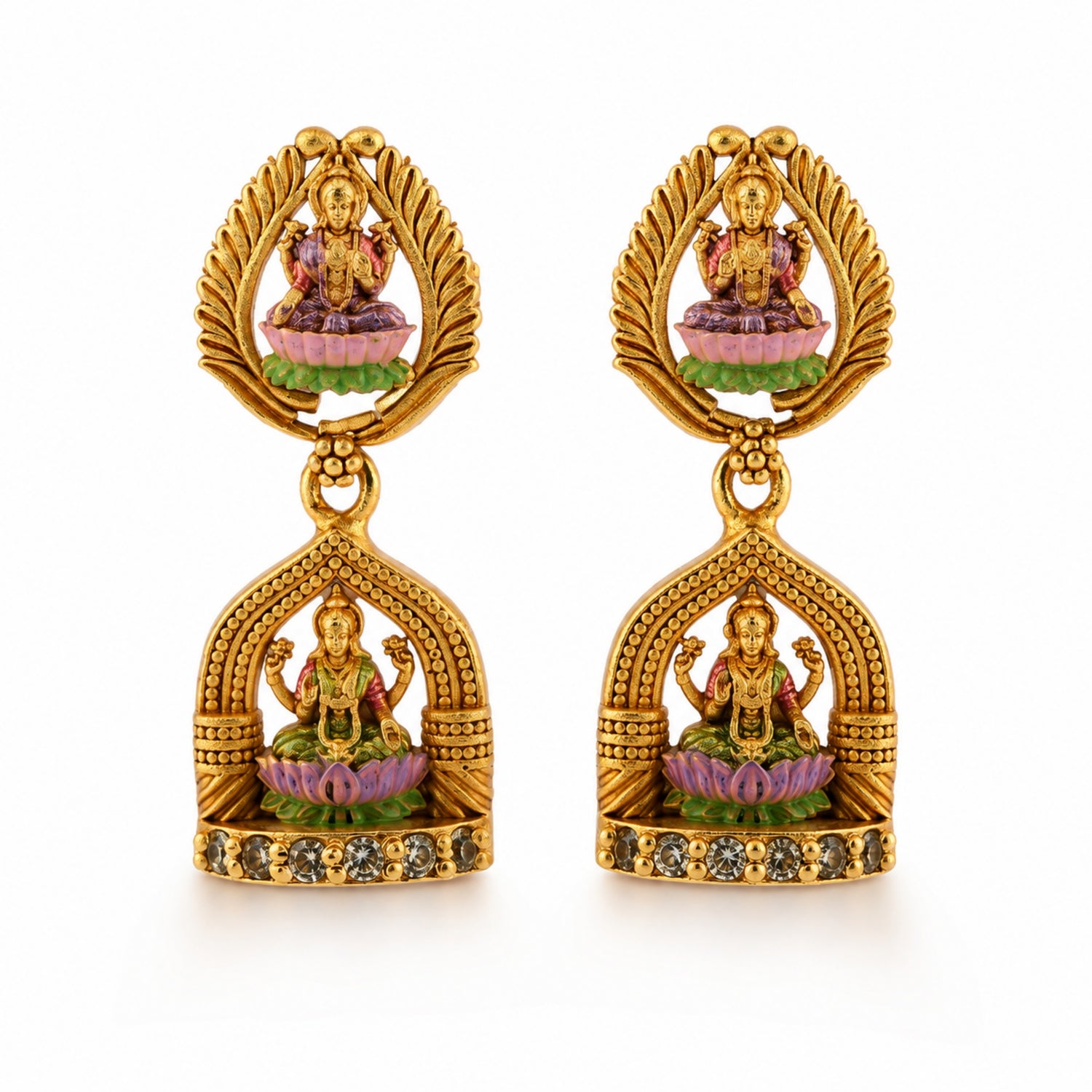 The Padmasana Lakshmi Archway Drops (Gold-Plated 925 Sterling Silver)
