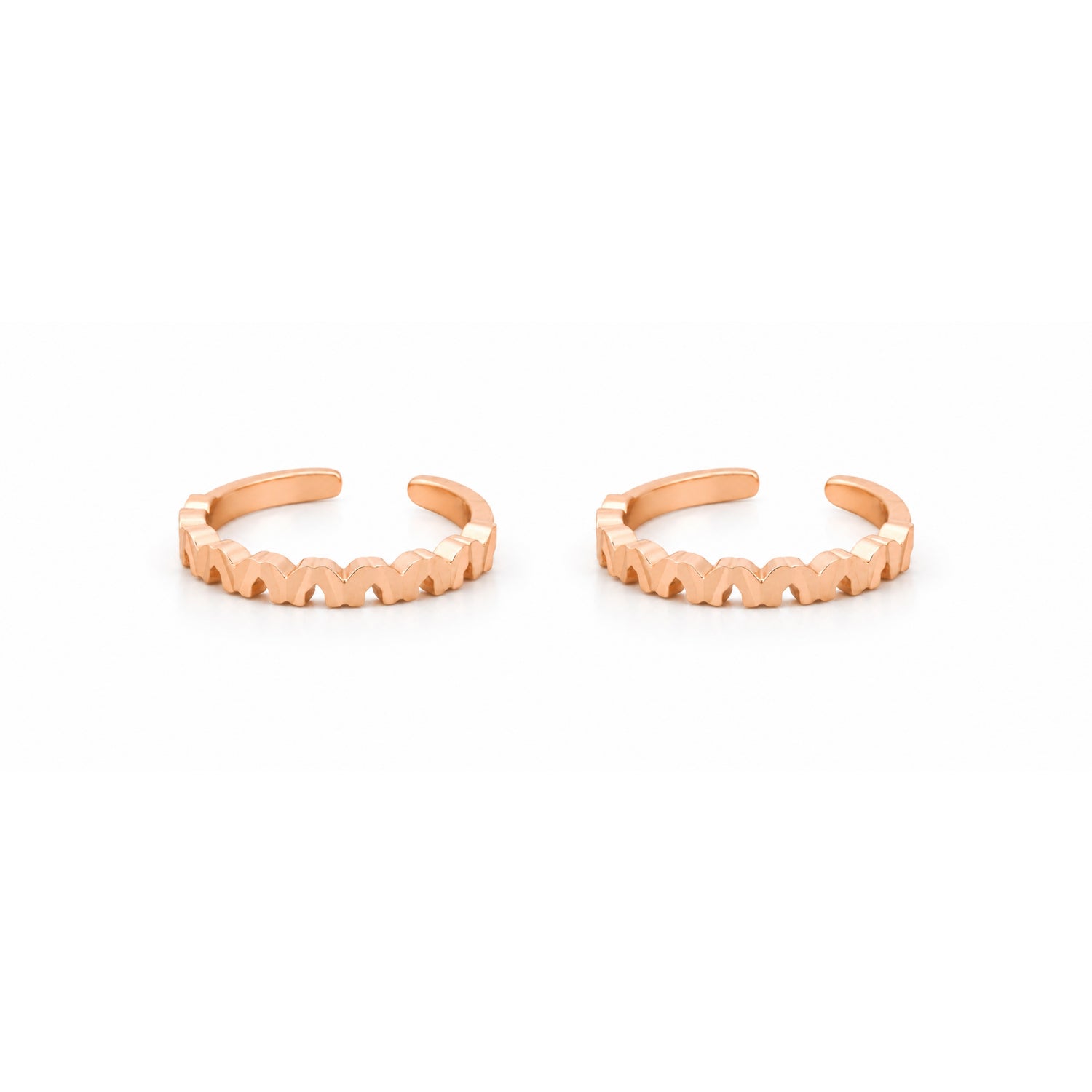 Fluttering Monarch Butterfly Rose Gold Adjustable Toe Rings