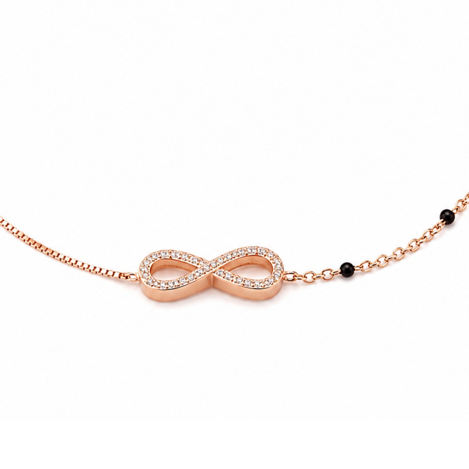 Endless Love Pave Infinity 925 Silver Anklet