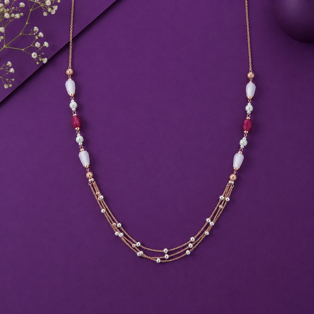 The Scarlet & Pearl Multi-Strand Cascade