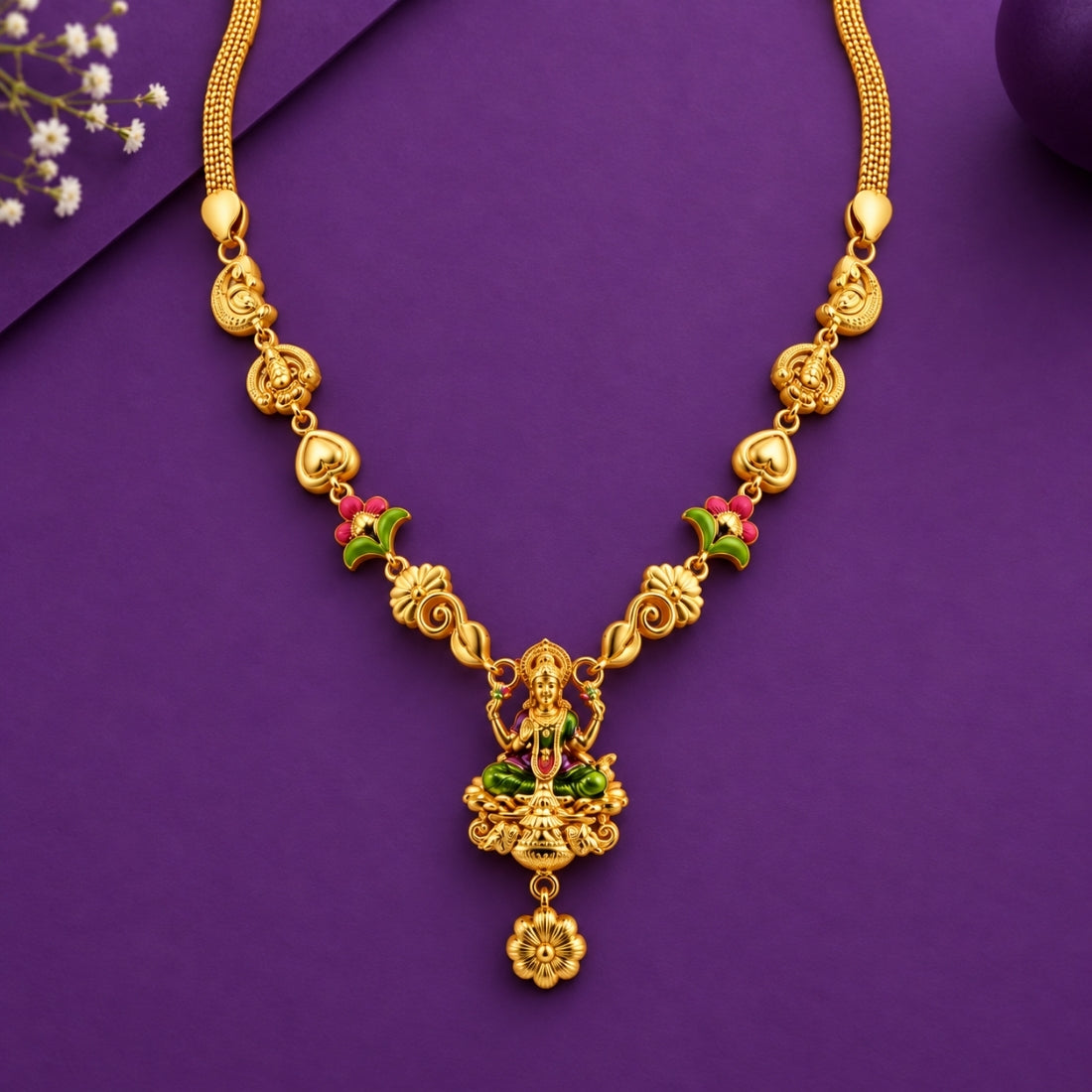 The Lakshmi Narayani Enameled Drop Set