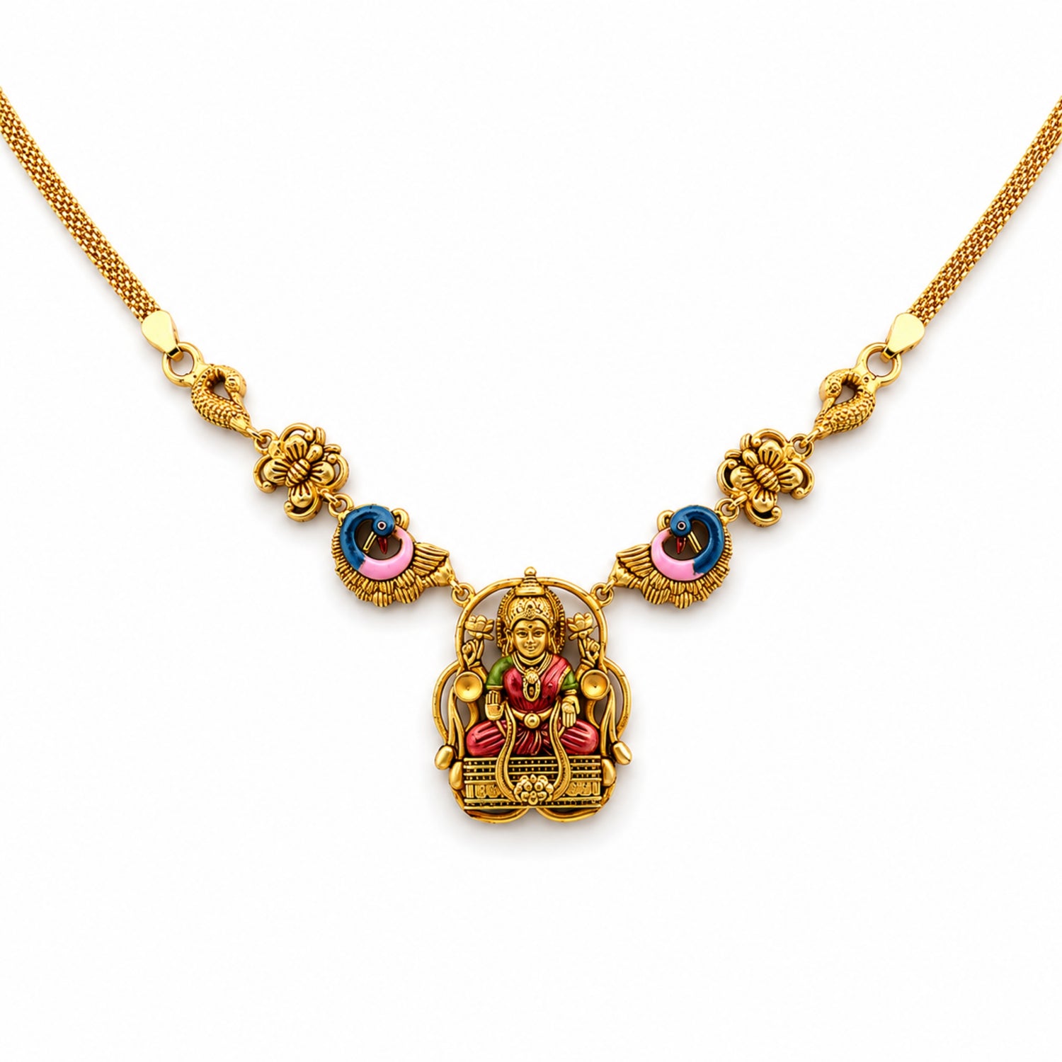The Peacock Lakshmi Enamel 925 Silver Choker