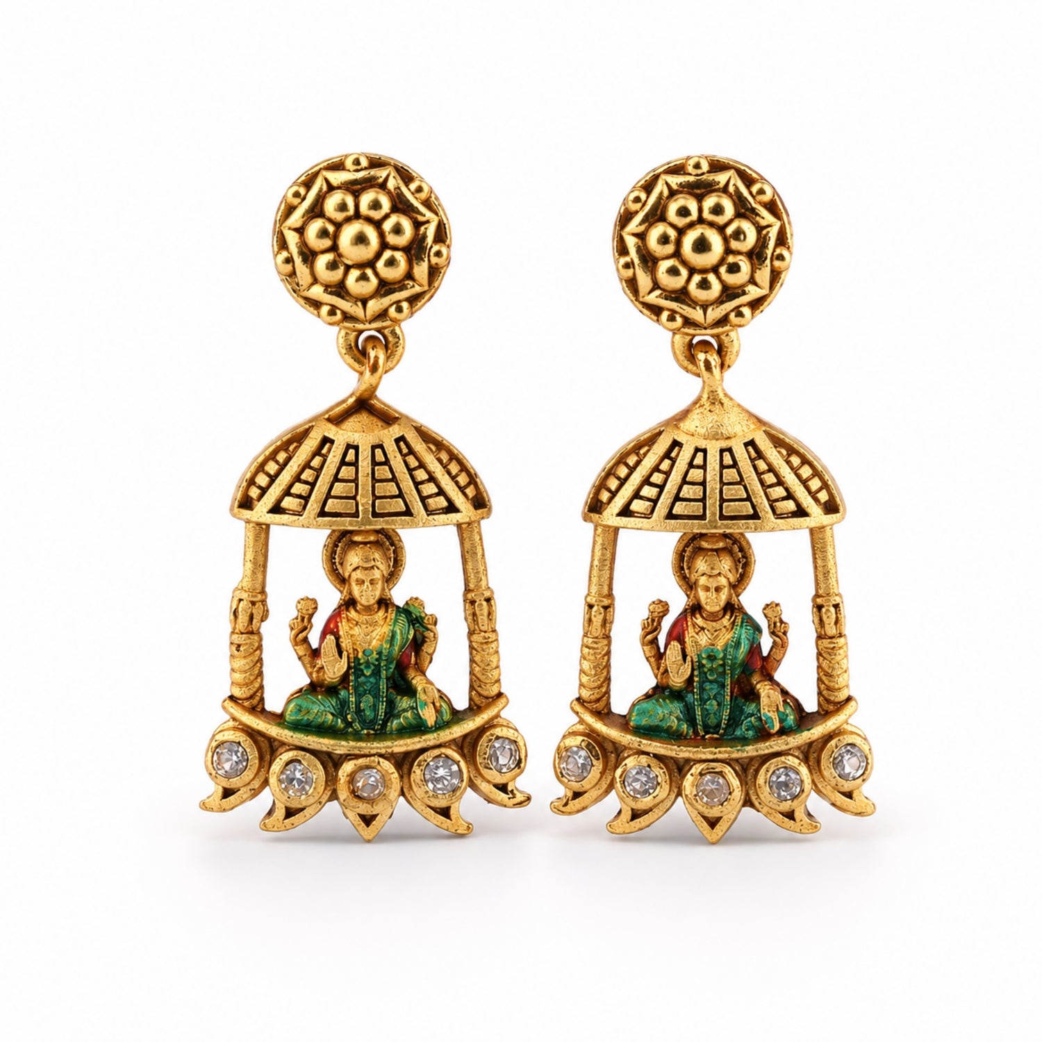 The Vaibhav Lakshmi Pavilion Jhumkas (Gold-Plated 925 Sterling Silver)