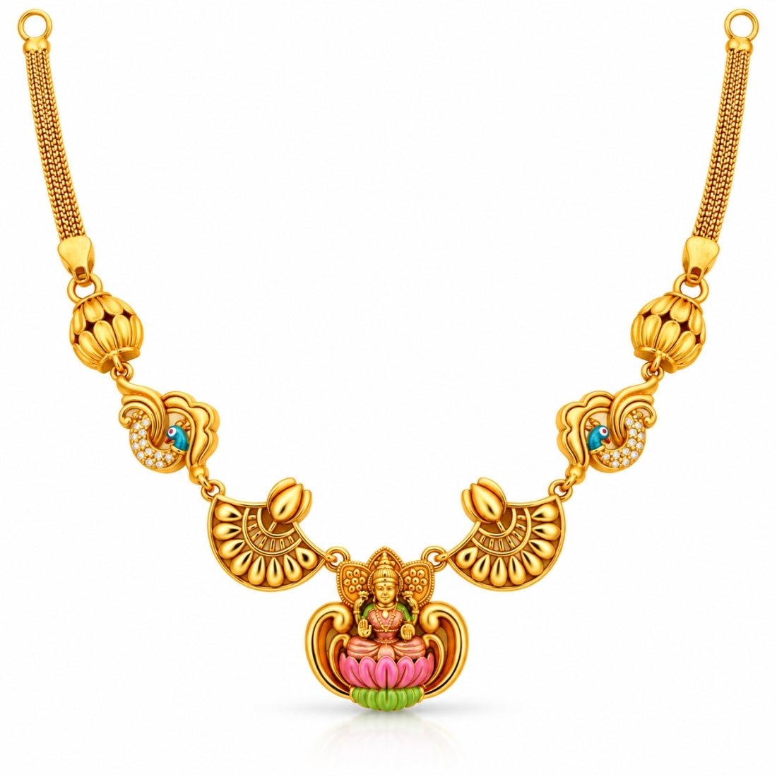 The Royal Lakshmi Padma Peetham Enamel Necklace