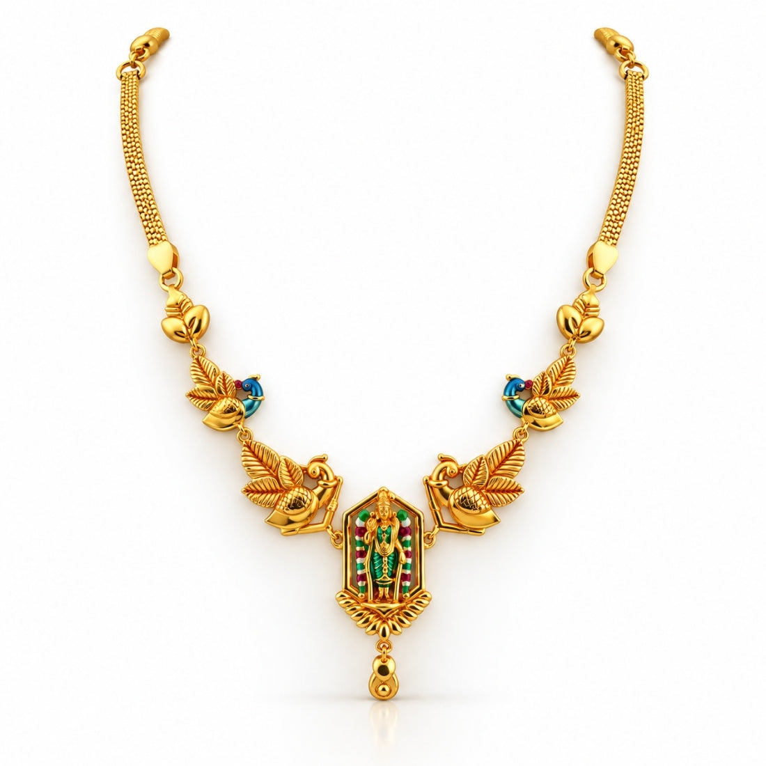 The Krishna Mayur Enamel Shrine Necklace