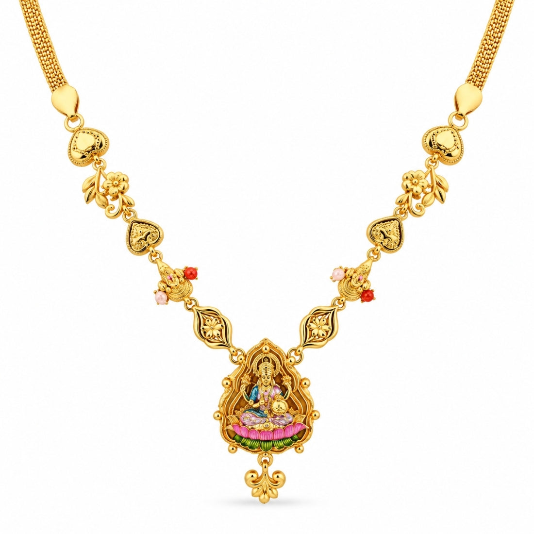 The Divine Lakshmi Padma Peetham Festoon Necklace