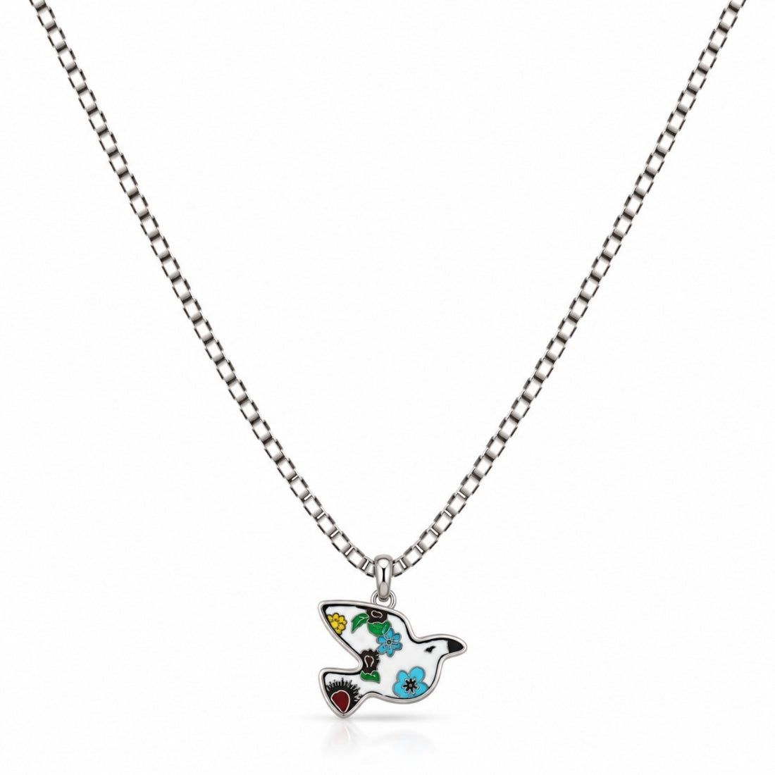 Mosaic Floral Avian 925 Silver Chain