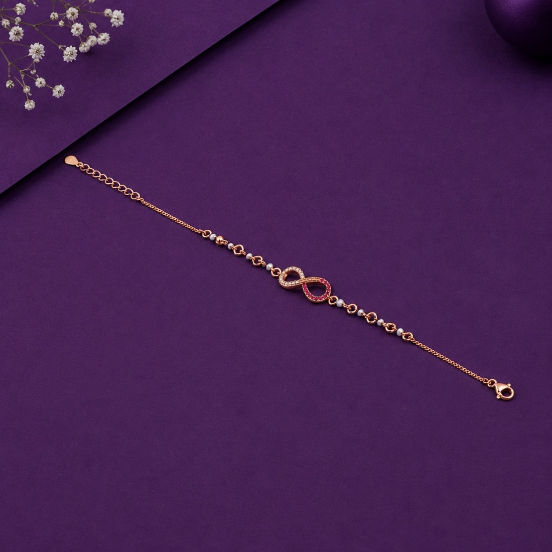 Dainty Rose Gold 925 Silver Infinity Bracelet