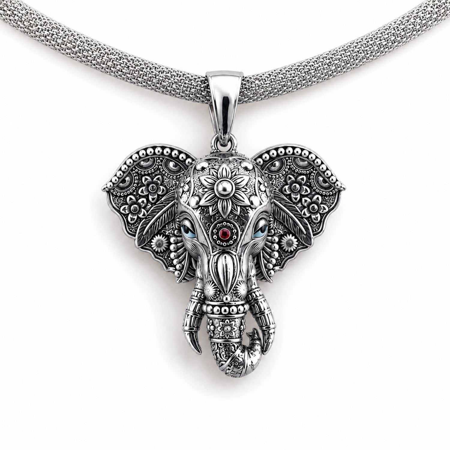 The 925 Silver Airavata Royal Elephant Statement Pendant
