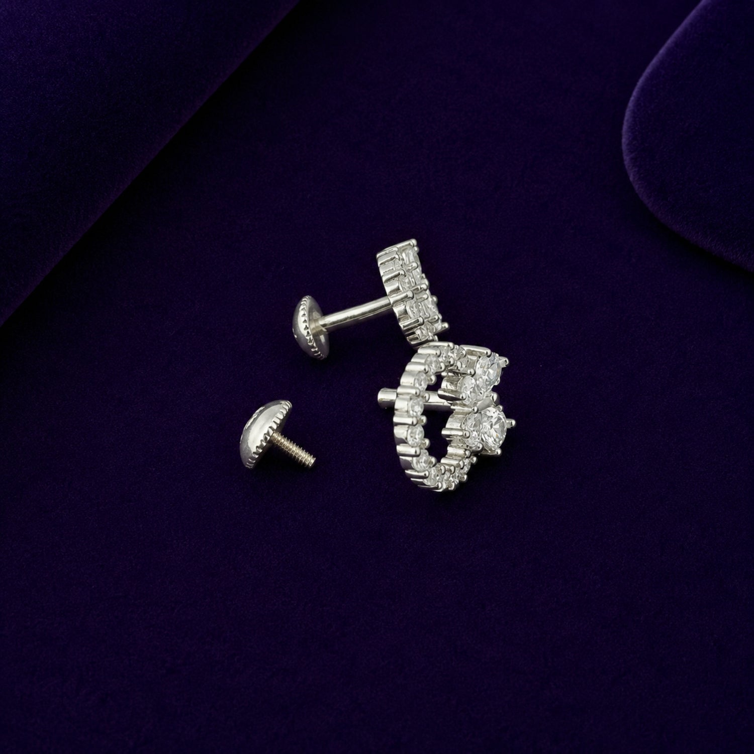 Crystal Monarch Wreath 925 silver Studs