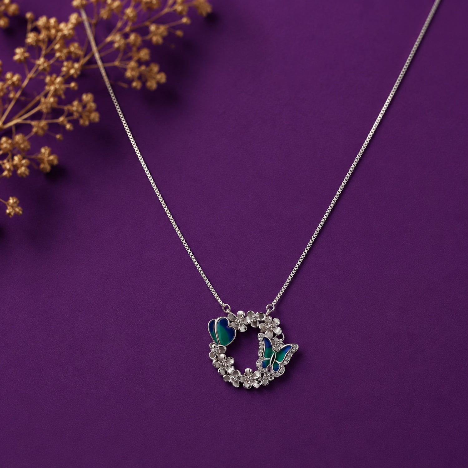Cerulean Monarch 925 Silver Chain