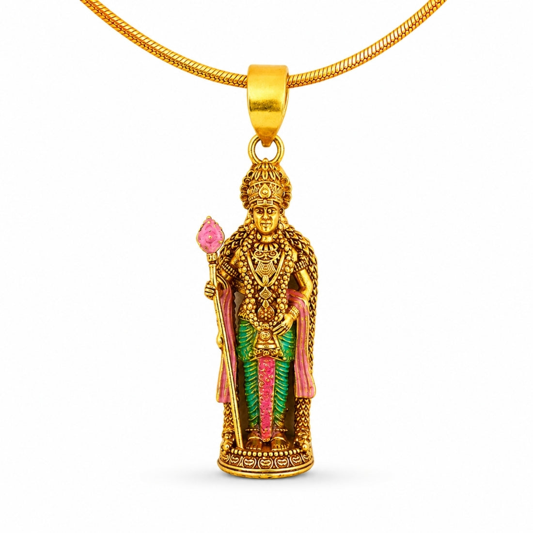 The Divine Palani Murugan 925 Silver Gold-Plated Pendant